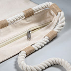 Branded Canvas Beach Bag in use