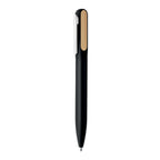 Branded Recycled Aluminium Twist Pen with Bamboo Clip in Black