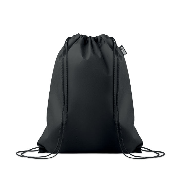 Branded Drawstring Bag RPET Non-woven in Black