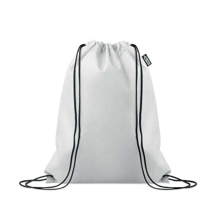 Branded Drawstring Bag RPET Non-woven in White