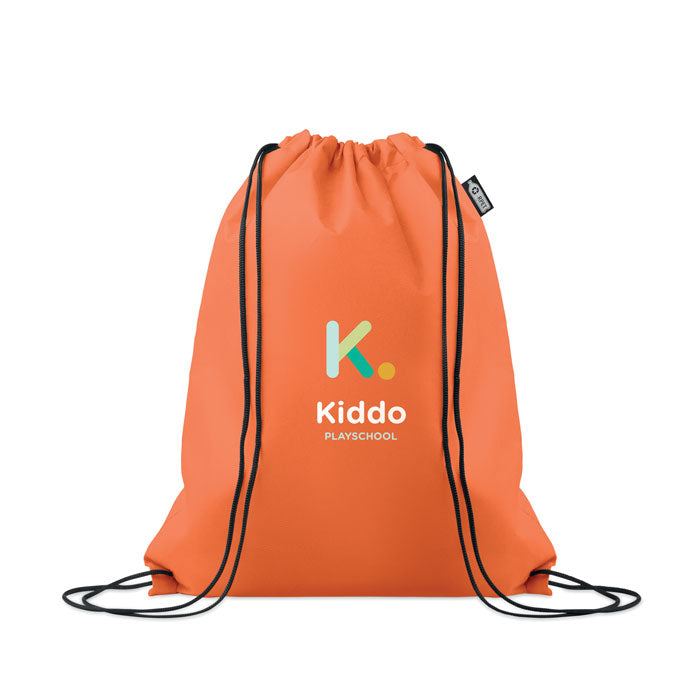 Branded Drawstring Bag RPET Non-woven in Orange