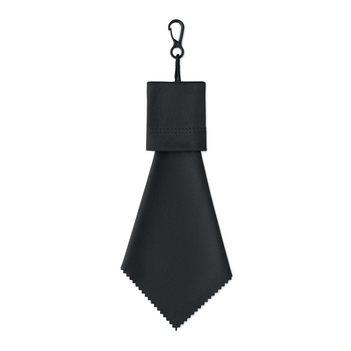 Branded RPET Cleaning Cloth with Pouch in Black