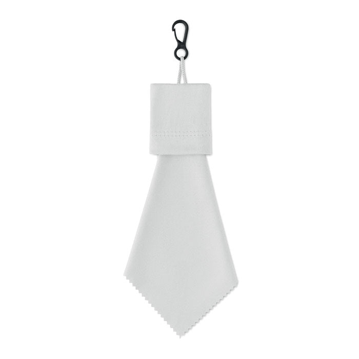 Branded RPET Cleaning Cloth with Pouch in White