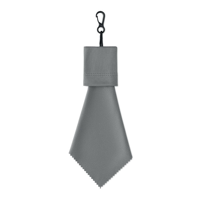 Branded RPET Cleaning Cloth with Pouch in Grey