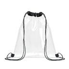 Branded Transparent Drawstring Bag in Black