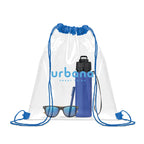 Branded Transparent Drawstring Bag in Blue