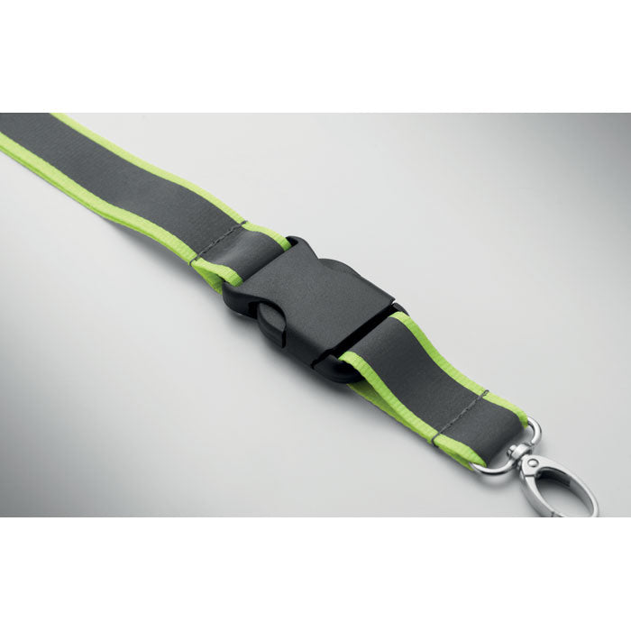 Branded Reflective RPET Lanyard in use