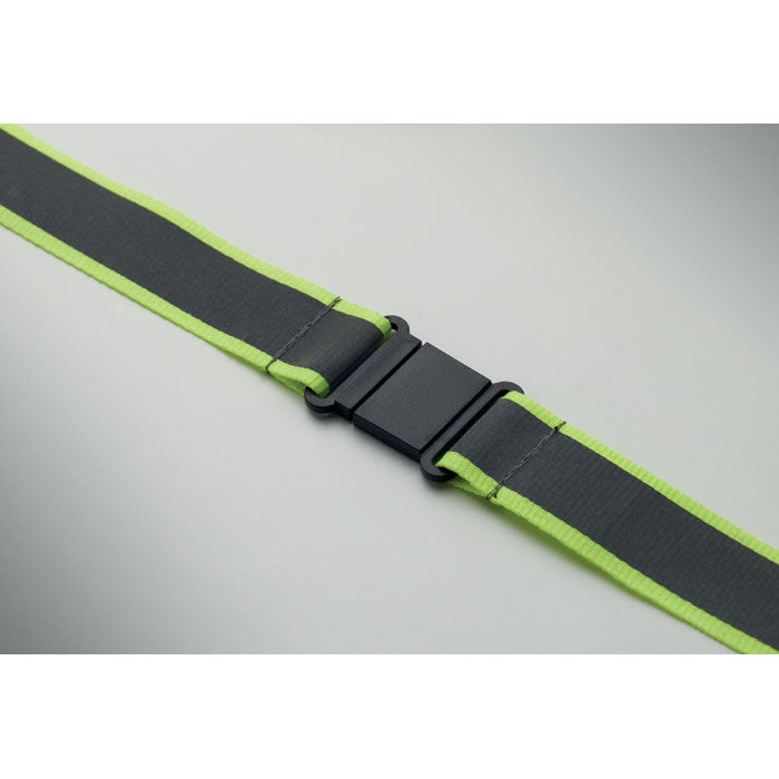 Branded Reflective RPET Lanyard in use
