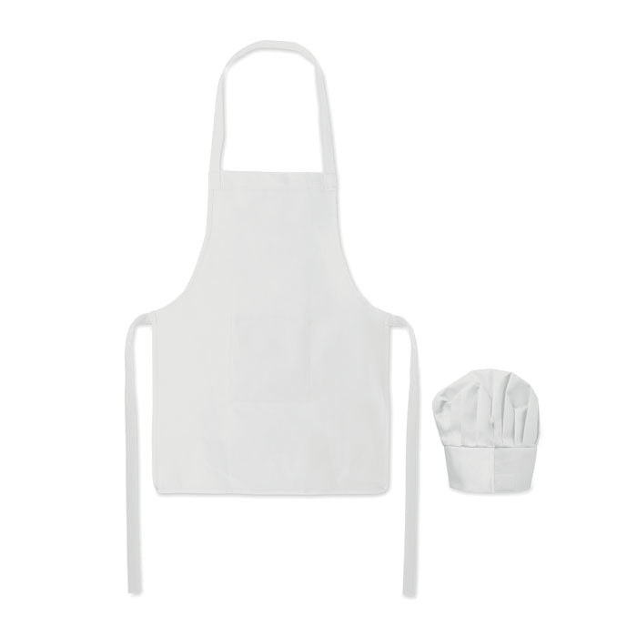 Branded Kids Chef Hat and Apron Set without branding
