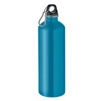 Branded Recycled Steel Bottle with Carabiner - 1000ml in Blue