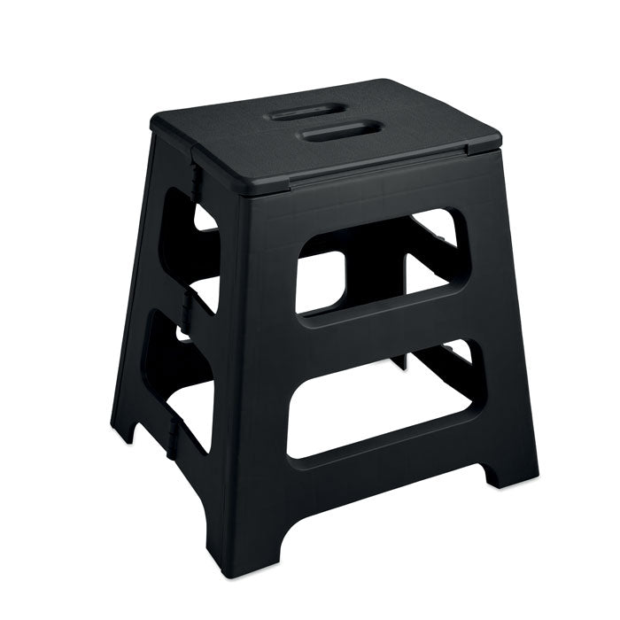 Branded Portable Foldable Stool in Black