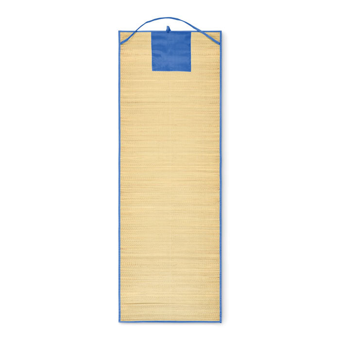Branded Natural Straw Roll-Up Beach Mat without branding