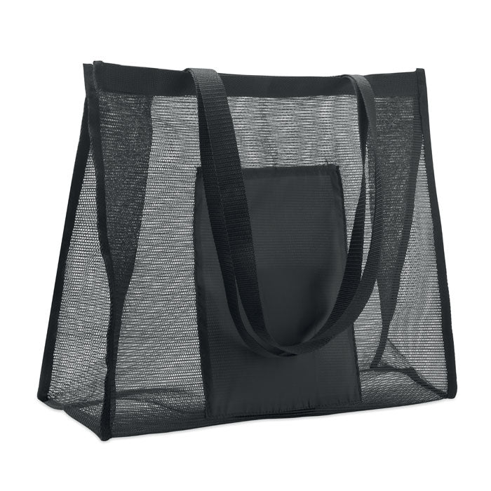 Branded RPET Mesh Shopping Bag in Black