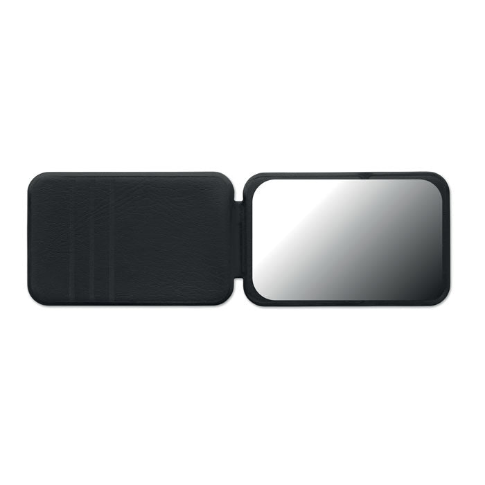 Branded Compact Mirror in Foldable PU Case without branding