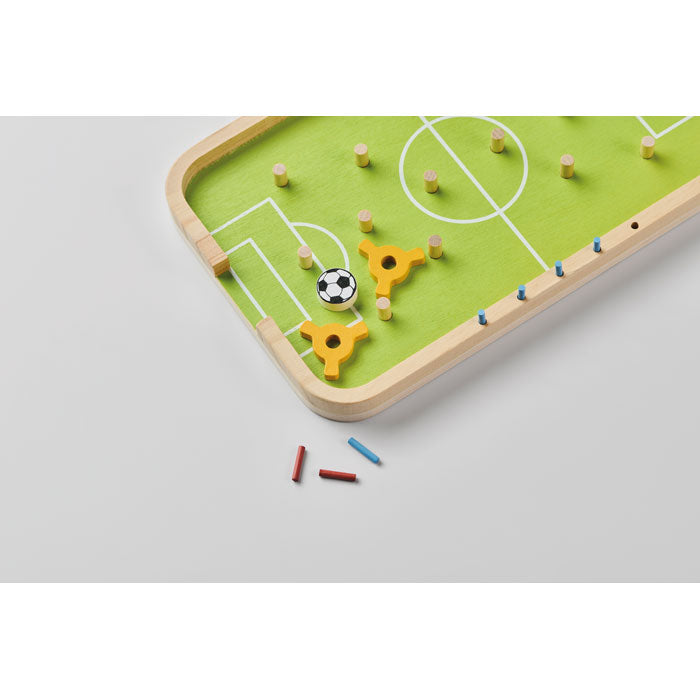 Branded Wooden Soccer Game in use