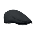 Branded Newsboy Flat Cap 235gsm in Black