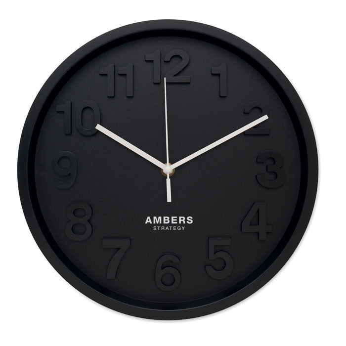 Branded Silent Wall Clock in PP in Black