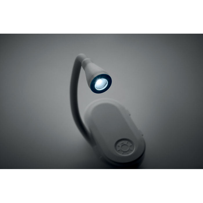 Branded Rechargeable LED Book Light in use
