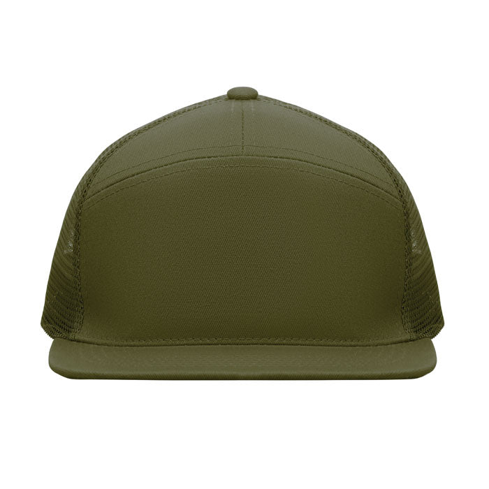 Branded 7 Panel Flat Visor Cap without branding