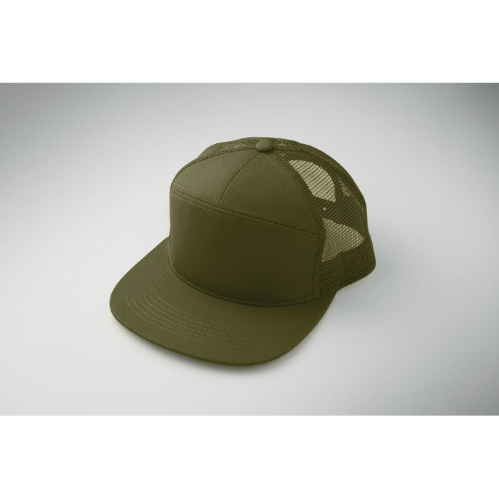 Branded 7 Panel Flat Visor Cap without branding