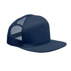 Branded 7 Panel Flat Visor Cap in Blue