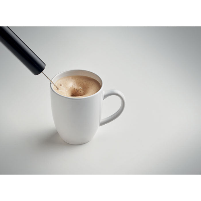 Branded Battery-Powered Milk Frother in use