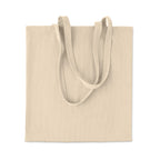 Branded Corduroy Shopping Bag in Brown