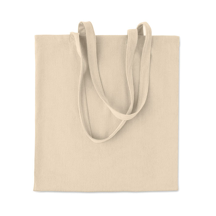 Branded Corduroy Shopping Bag in Brown
