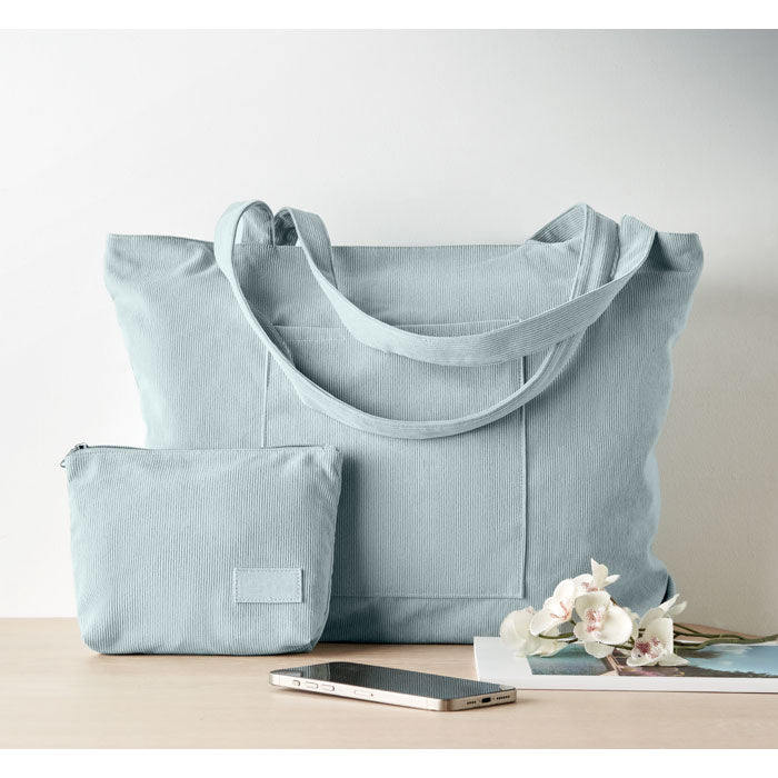 Branded Corduroy Tote Bag