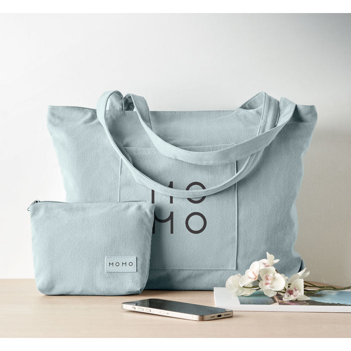 Branded Corduroy Tote Bag