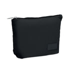 Branded Corduroy Cosmetic Bag in Black