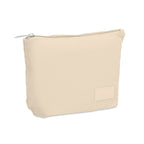 Branded Corduroy Cosmetic Bag in Brown