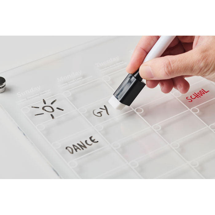 Branded Magnetic Acrylic Monthly Planner in use