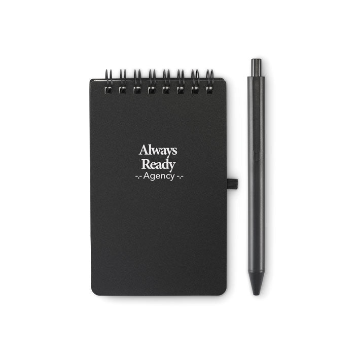 Branded Water Repellent Notepad with Pen