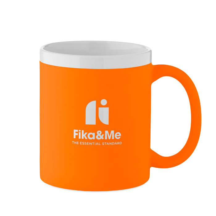 Branded Stoneware Mug for Engraving in Orange