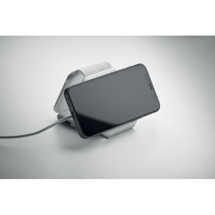 Branded Foldable Magnetic Charging Station in use