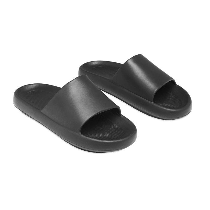 Branded Unisex EVA Sliders in Black