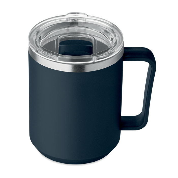 Branded Double Wall Mug with Sliding Lid without branding