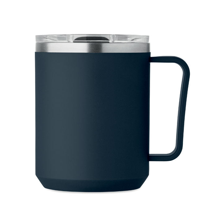 Branded Double Wall Mug with Sliding Lid without branding