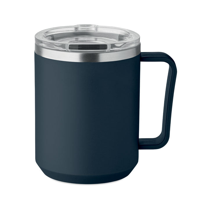 Branded double wall mug with sliding lid
