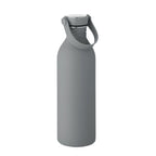 Branded Recycled Steel Bottle with Silicone Handle in Grey