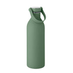 Branded Recycled Steel Bottle with Silicone Handle in Green