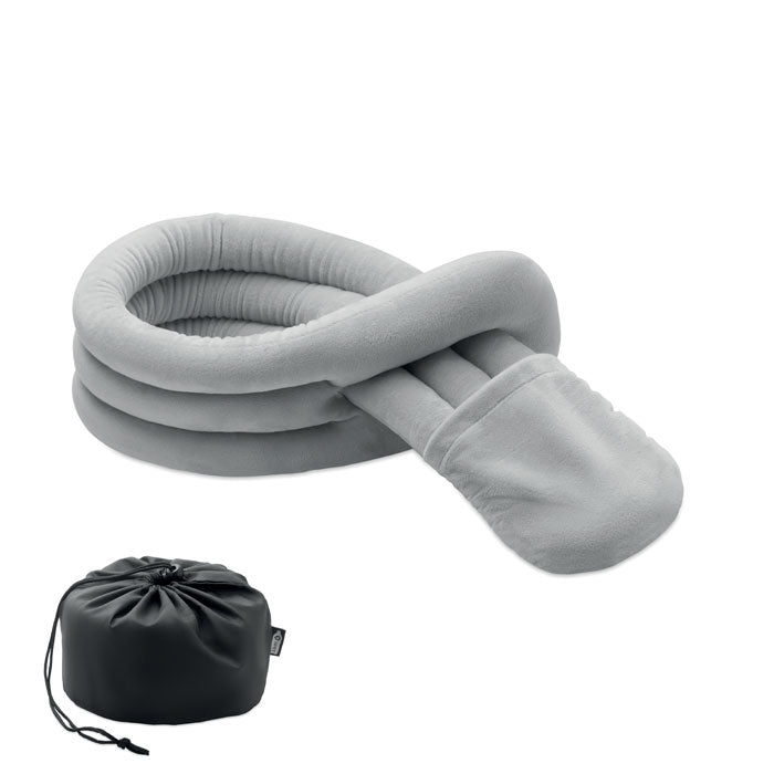 Branded Bendable Roll Travel Pillow in Grey