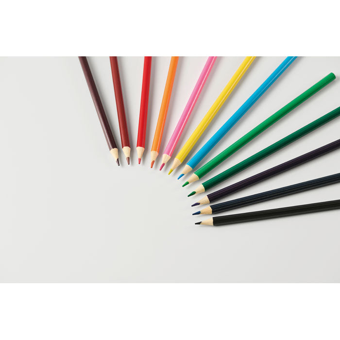 Branded Children's Drawing Set with 12 Pencils in use