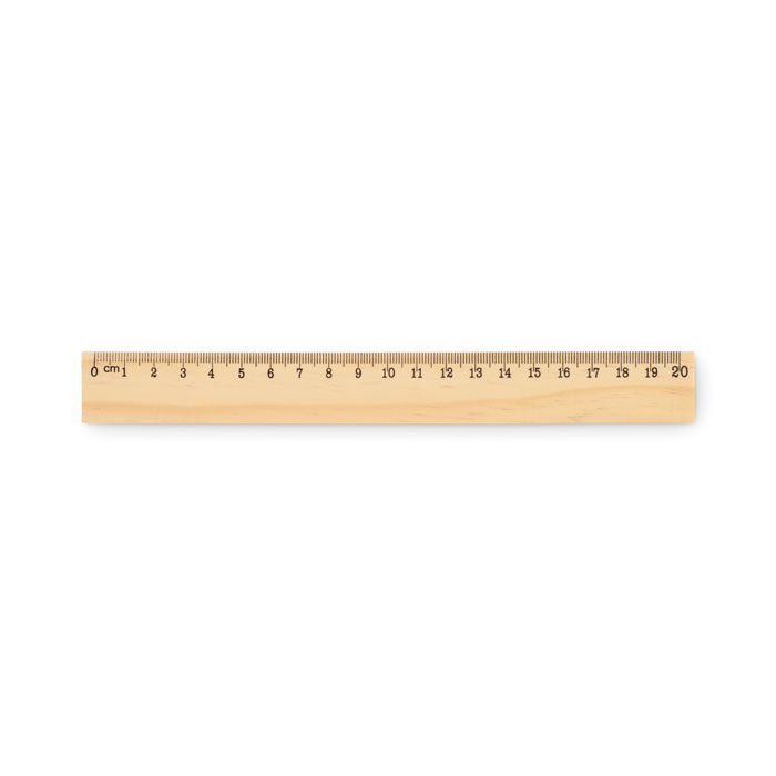Branded pine wood ruler, 20cm