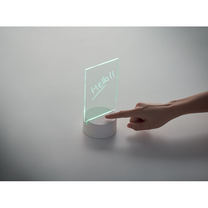 Branded Light-Up LED Memo Board in use