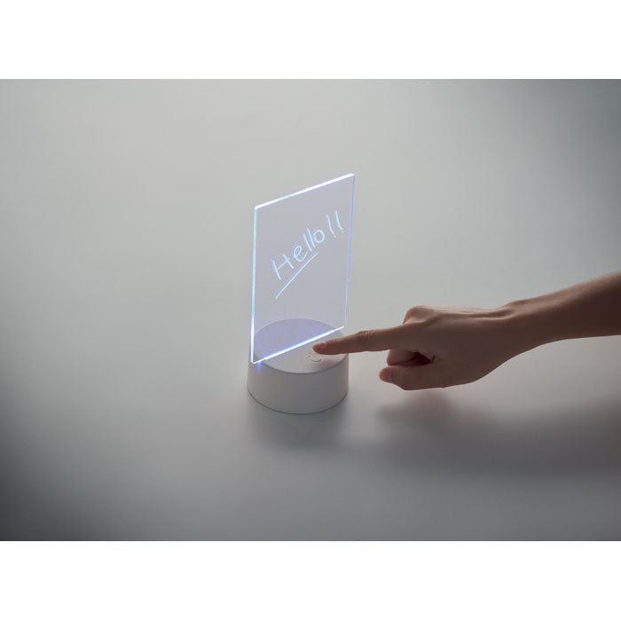 Branded Light-Up LED Memo Board in use