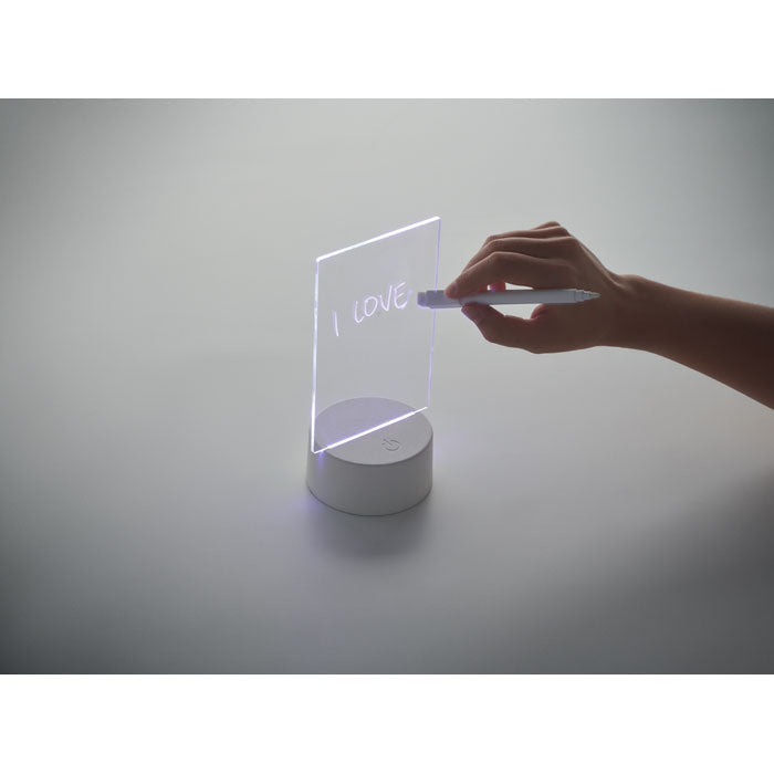 Branded Light-Up LED Memo Board in use