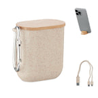 Branded Cable Set in Wheat Straw Case