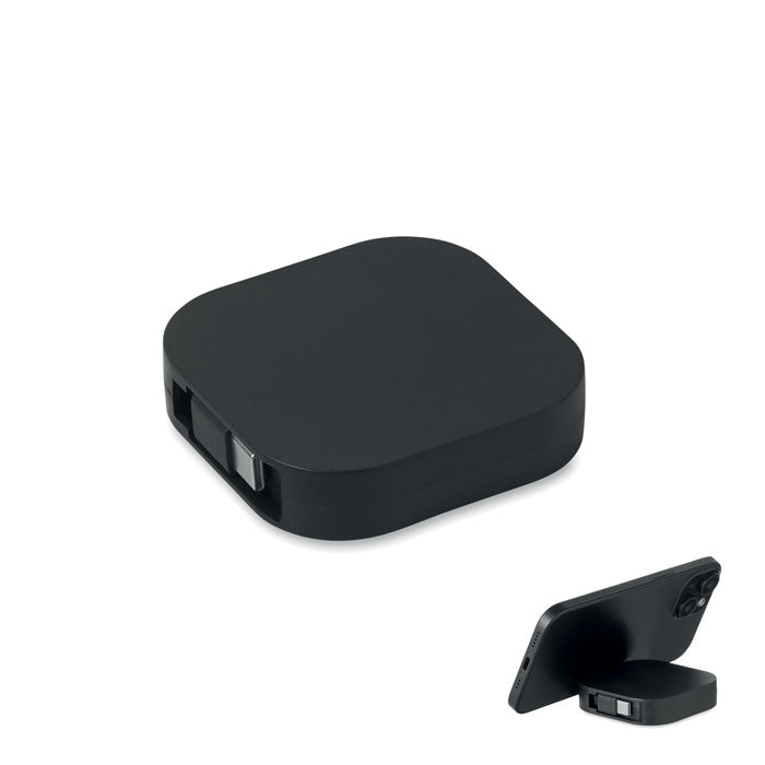 Branded 100W Retractable Charging Cable in Black